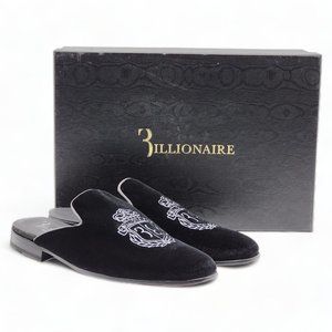 Billionaire Velvet Half Loafers Crest $965